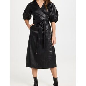 Sea New York Freya Wrapped Faux Leather Dress